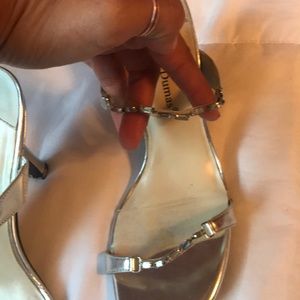 Slip in dressy sliver shoes